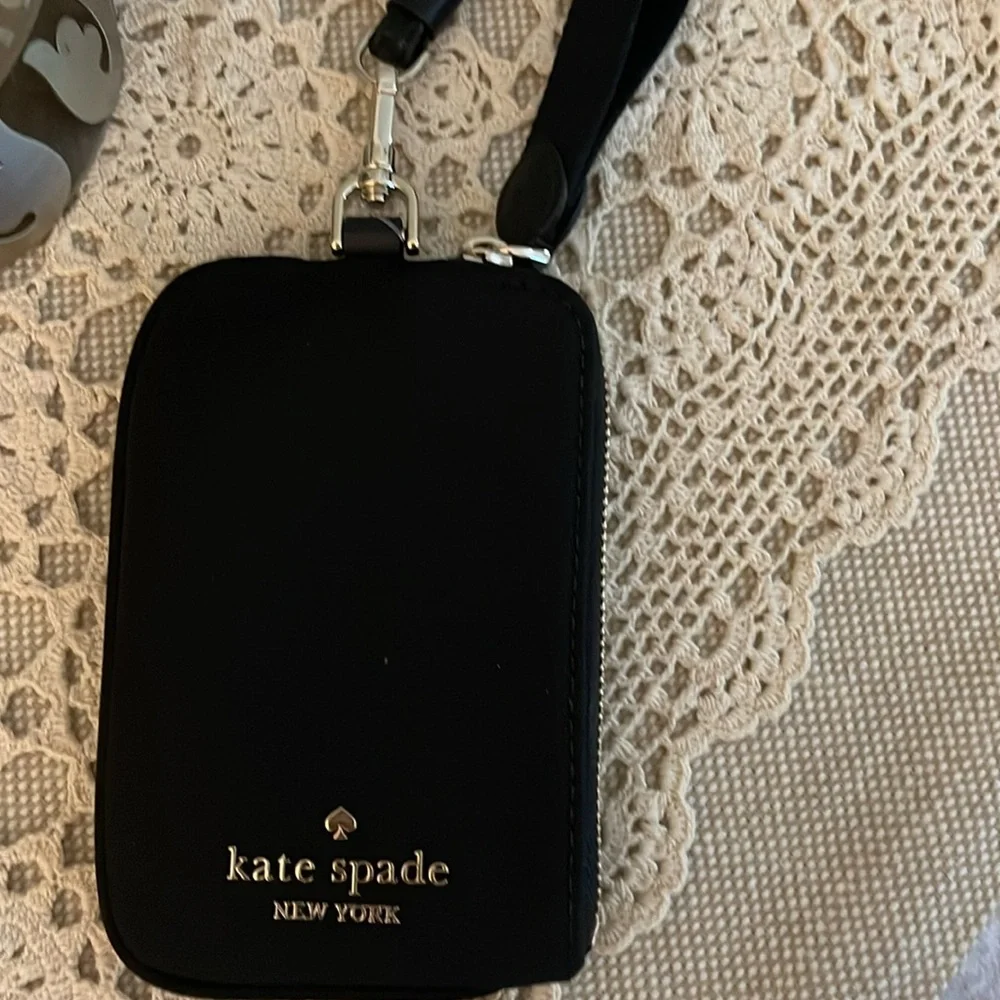NWT-Kate Spade Chelsea Black Card Case Lanyard ID Multi Zip Card Case - Picture 8 of 9